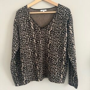 Johnny Was Rita Leopard Pullover Wool Cashmere Blend XS